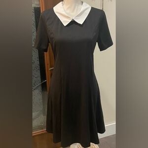 Fun NWT $40 Allegra K Black Dress White Collar COS Play, Wednesday Addams, Sz S!